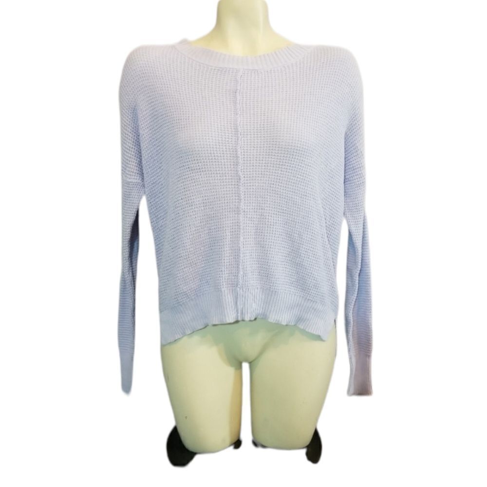 Sweet Romeo Pastel‎ Purple Waffle Weave Sweater Size XS